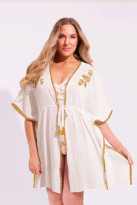 Olivia Tassel Kaftan in Cream