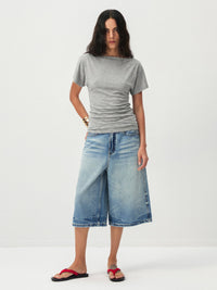 CUBIC Lyocell Blend Off-Shoulder Fitted Top