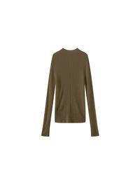 Merino Wool Turtleneck Knitwear Jumper | Khaki