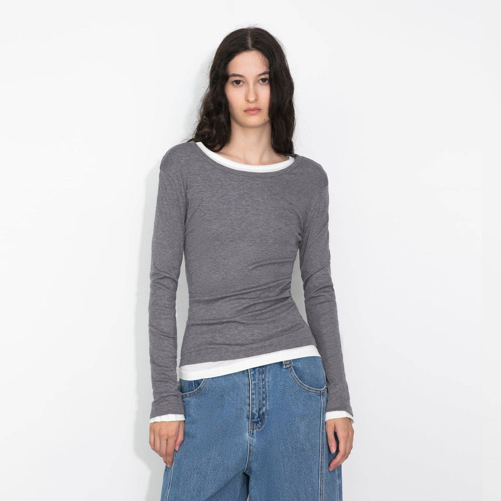 Basic Long-Sleeve Layering Top | Crew Neck