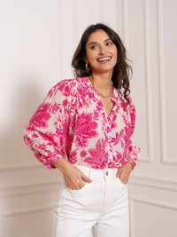 Saint Tropez Printed Silk Viscose Shirt | Pinks