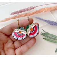 Isobel Floral Hoop Earrings in Sunset
