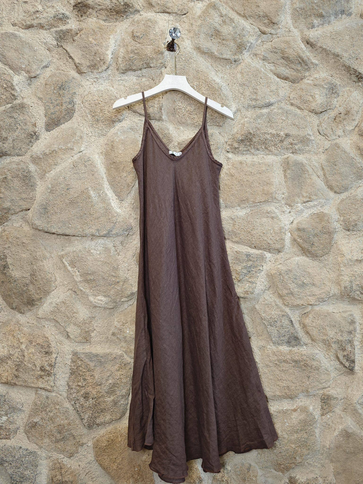 Linen Bias Cut Strappy Dress
