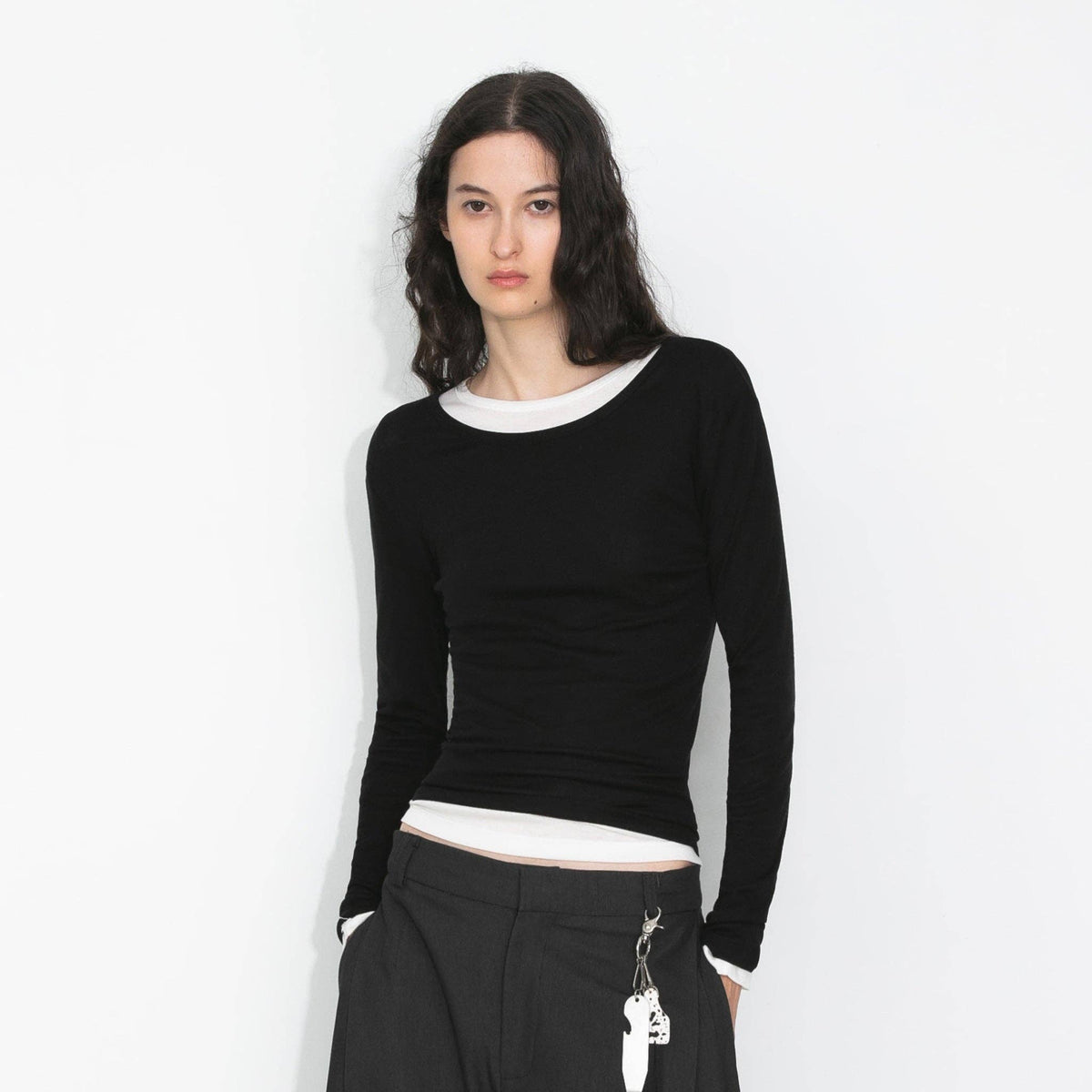 Basic Long-Sleeve Layering Top | Crew Neck