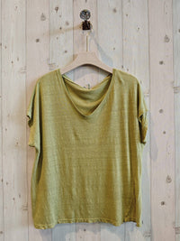 V Neck Linen T-Shirt