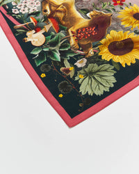 Circe Teal Narrative Silk Blend Square Scarf