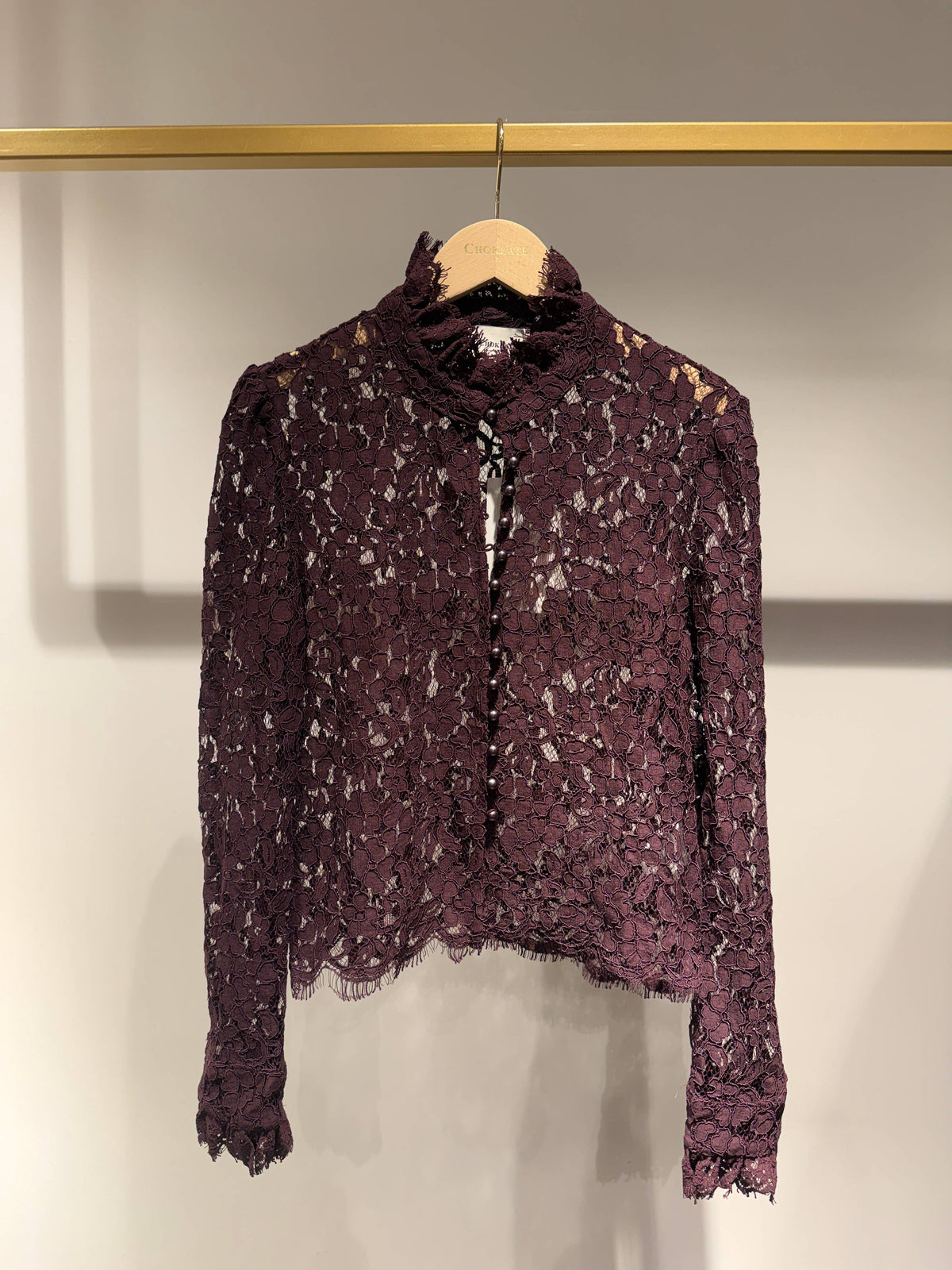 Perla Lace Blouse | Burgandy