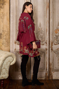 Metallic Wisteria Embroidery Crepe Selene Dress
