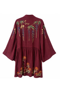 Metallic Wisteria Embroidery Crepe Selene Dress