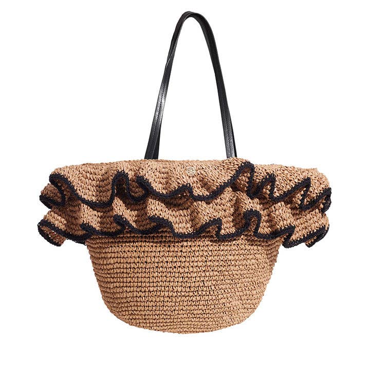 Mia Ruffle Bag in Tan