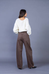 Lorena Barrel Pants | Brown