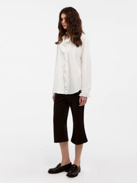CUBIC Lace-Trimmed Linen Long-Sleeve Shirt