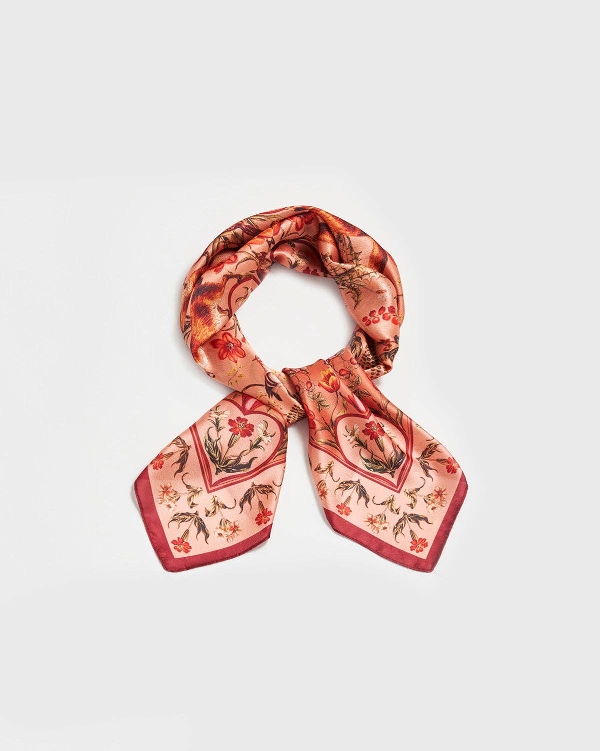 Folksy Fox Tales Peach Square Scarf