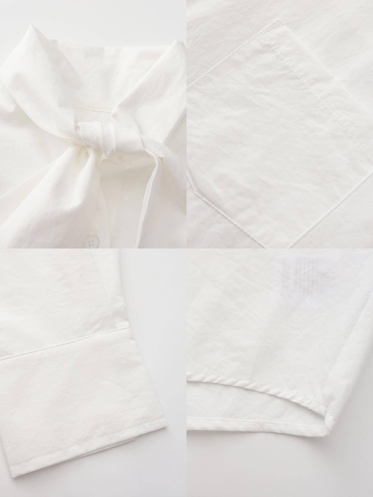 Vintage Tie Loose Striped Shirt | White
