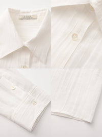 CUBIC Ramie Lightweight Long-Sleeved Shirt | White