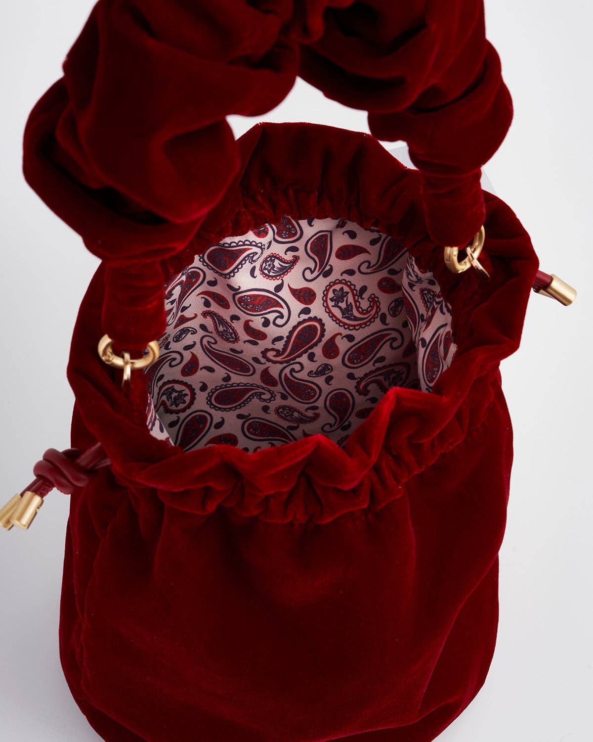 Red Velvet Bucket Bag