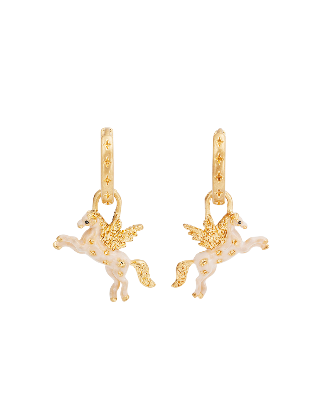 Gold Pegasus Huggie Earrings
