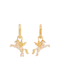 Gold Pegasus Huggie Earrings