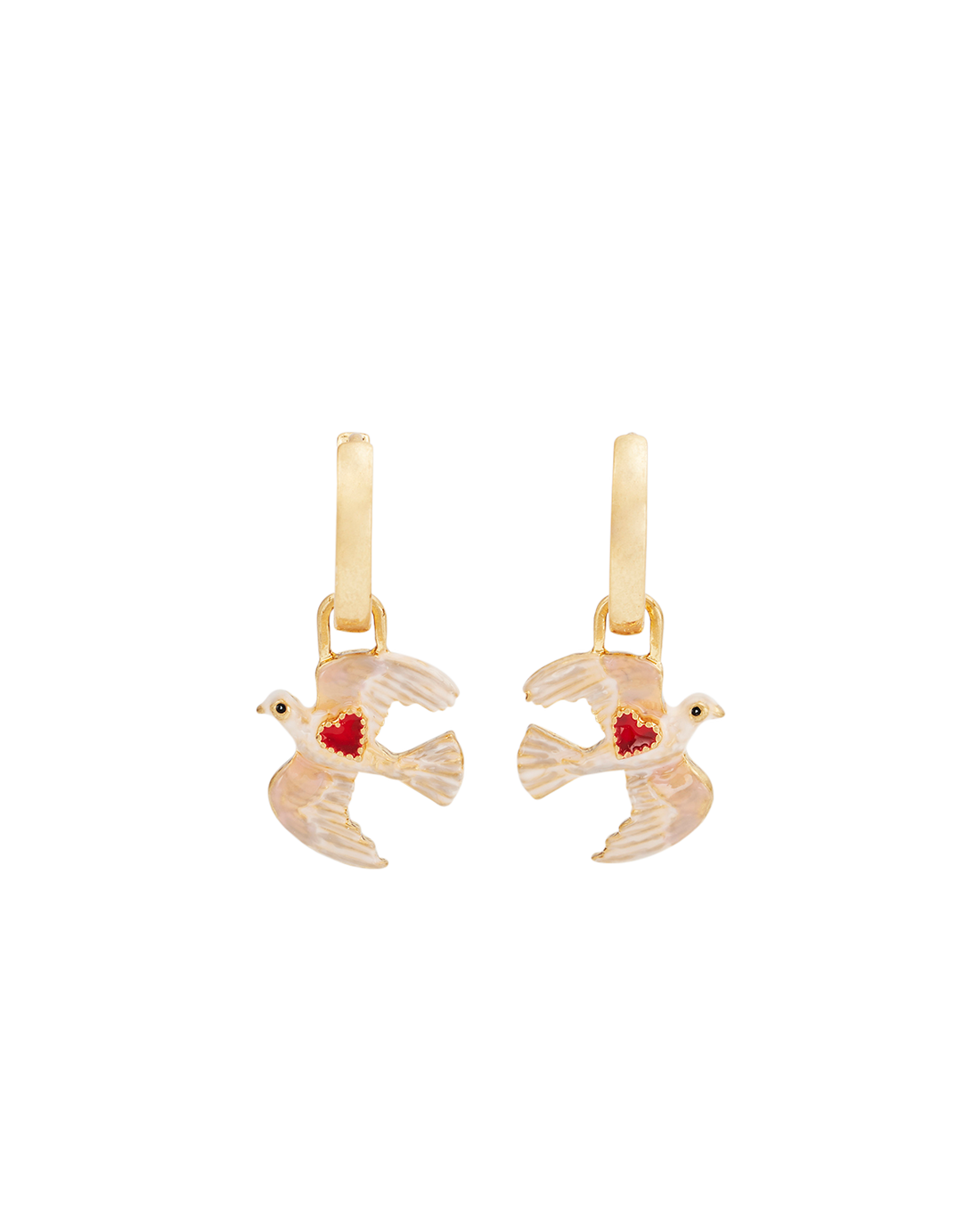 Gold Love Dove Huggie Earrings