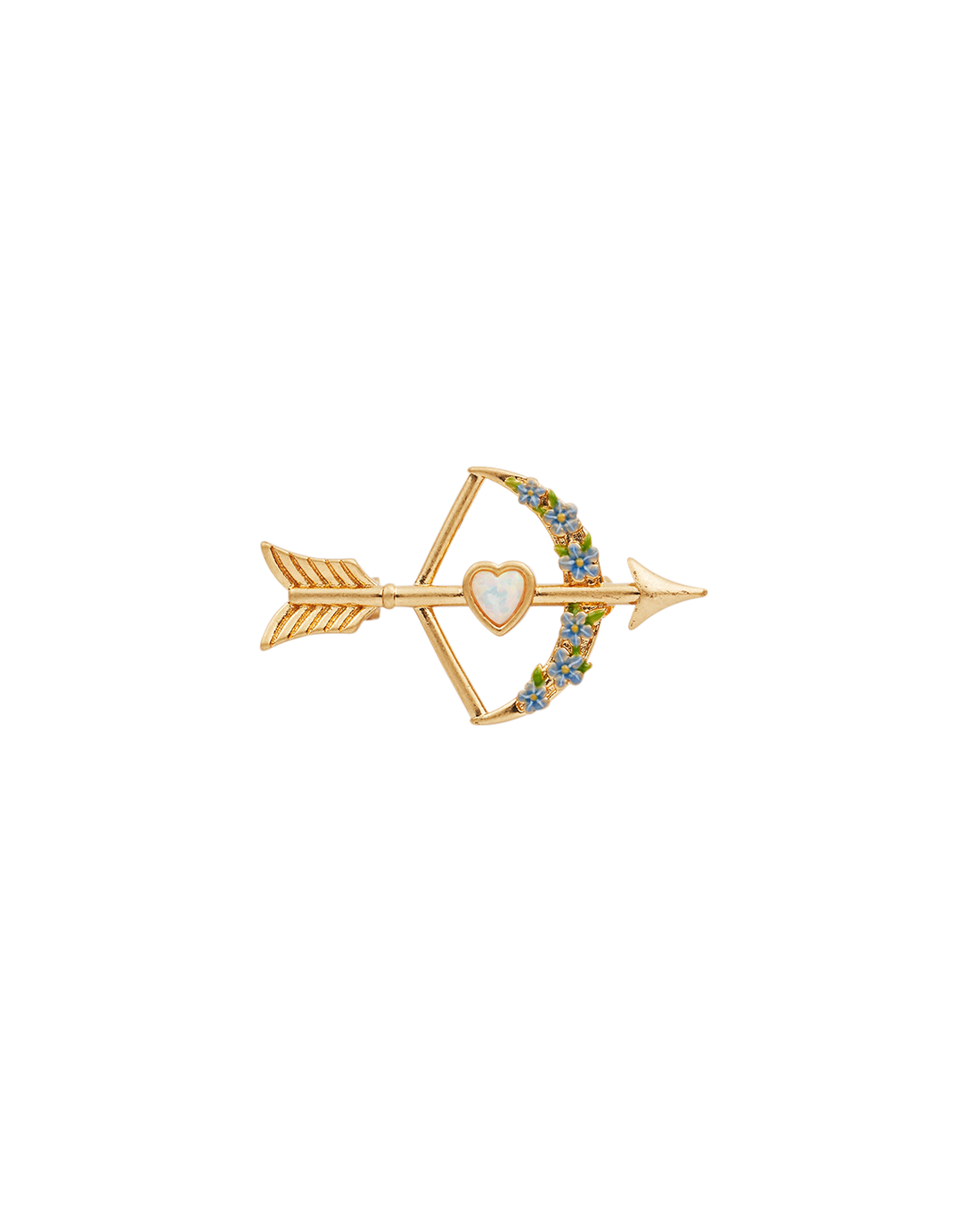 Gold Cupids Bow & Arrow Brooch