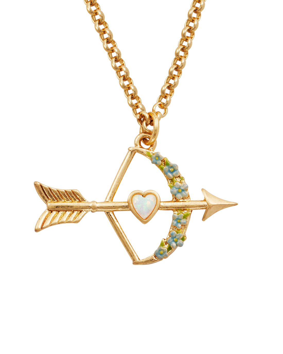 Gold Cupids Bow & Arrow Necklace