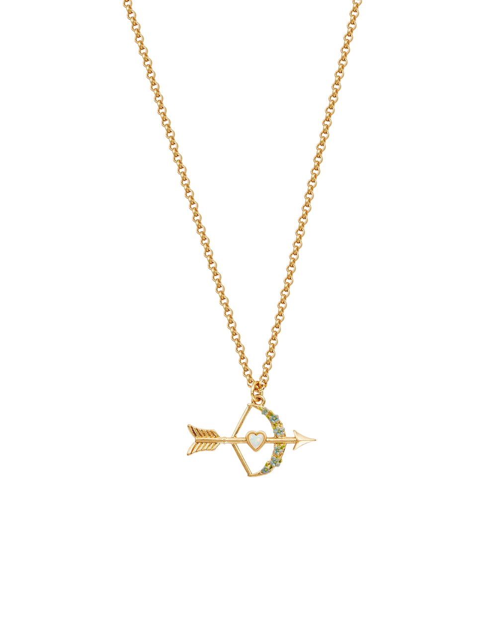 Gold Cupids Bow & Arrow Necklace