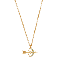 Gold Cupids Bow & Arrow Necklace
