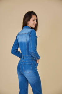 Women's denim jumpsuit (long sleeve) - ANA & LUCY