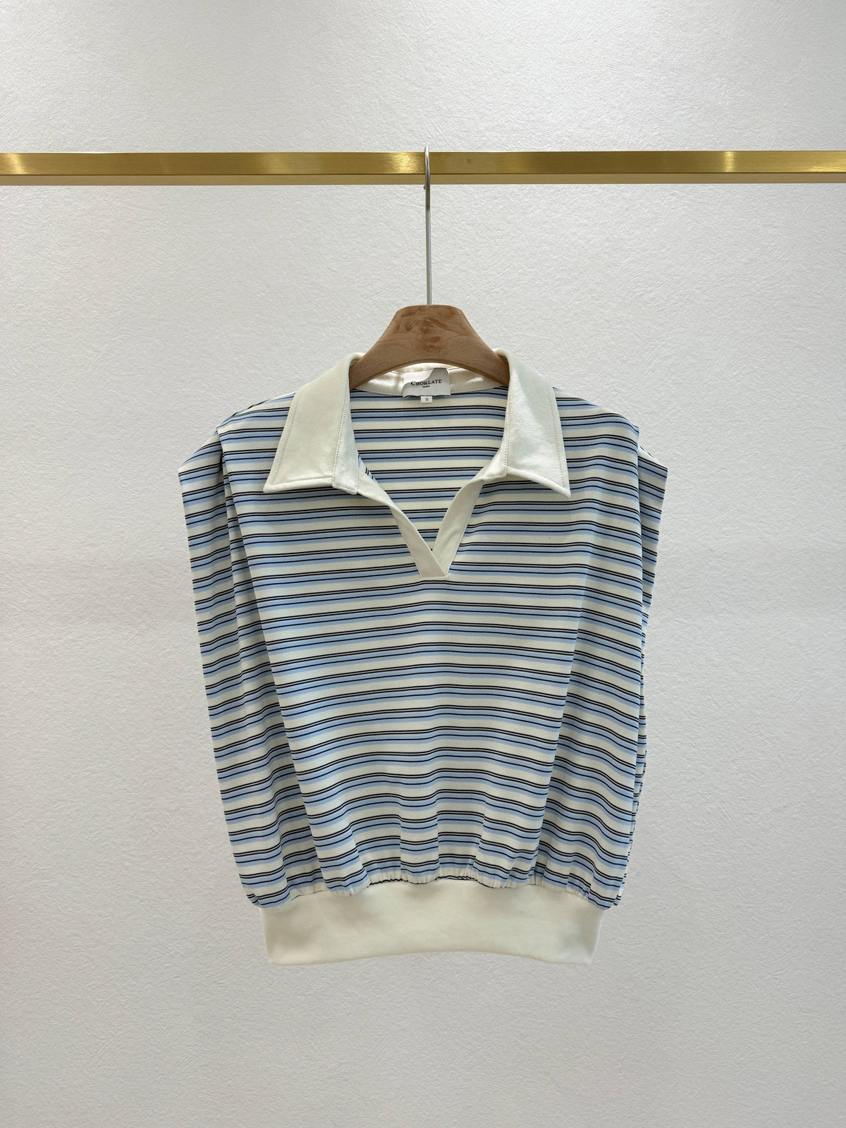 Striped Polo Top | Blue White