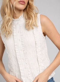 Sloane Sleeveless Shirt | White