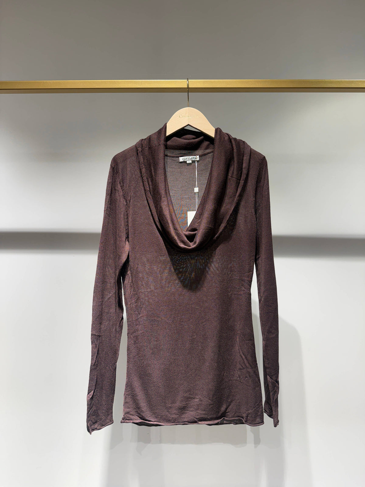 Jamie Shawl Collar Jumper | Chocolate