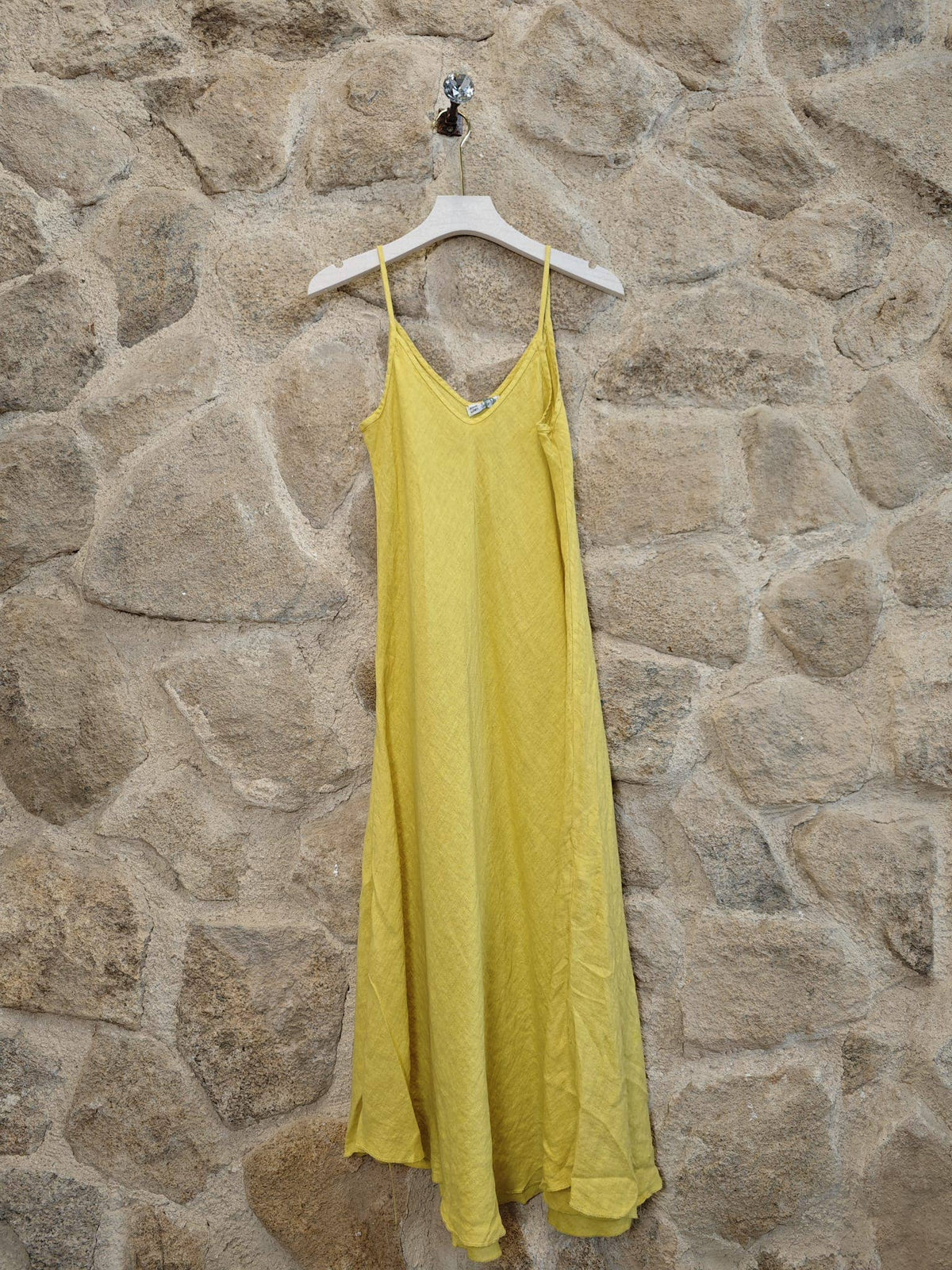 Linen Bias Cut Strappy Dress