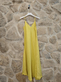 Linen Bias Cut Strappy Dress