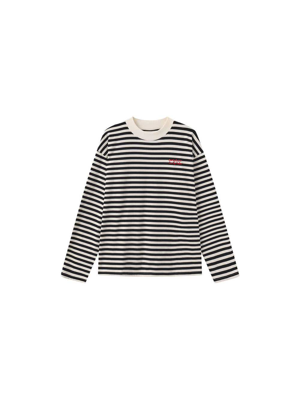 ONE BY CUBIC Stripped Mock Neck 100% Cotton Knitted Jumper
