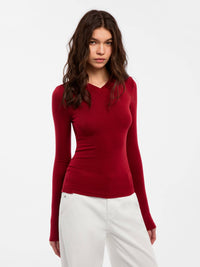 CUBIC Wool Blend V-Neck Knit T-Shirt