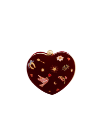 Red Velvet Embroidered Heart Jewellery Box