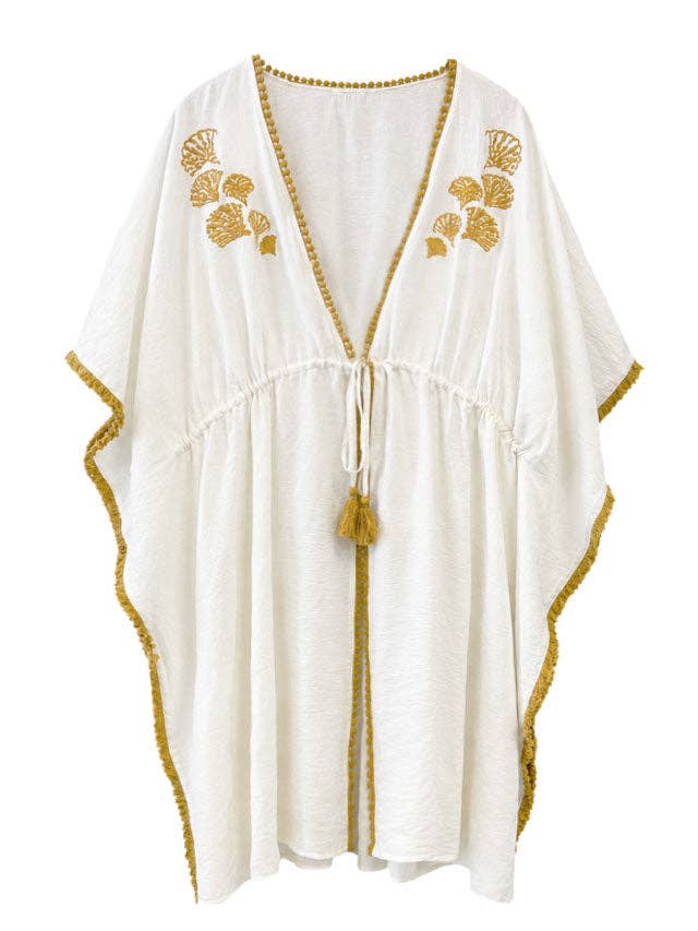 Olivia Tassel Kaftan in Cream