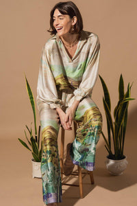 Cactus Print Silk Set