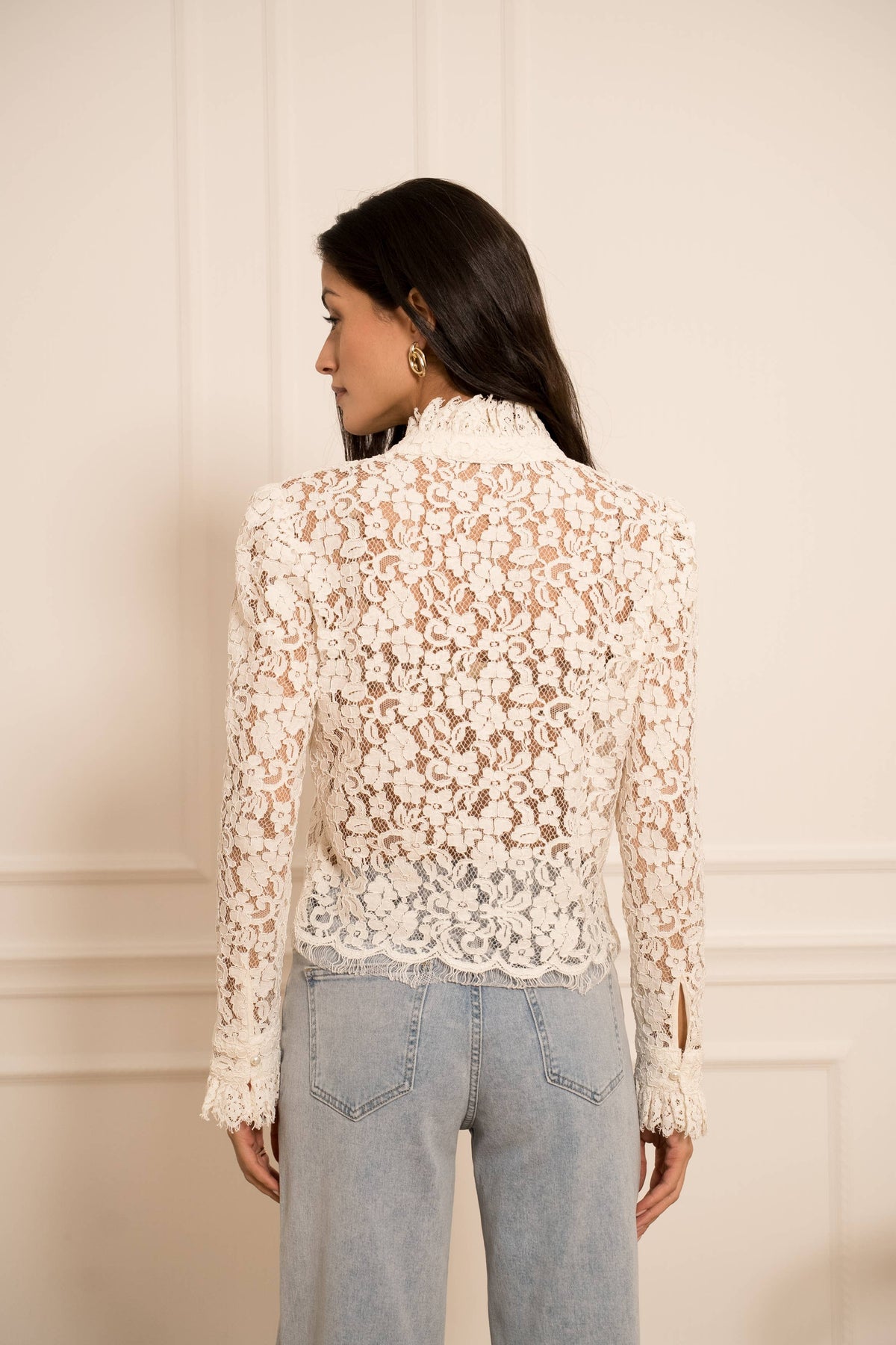 High Neck Lace Blouse