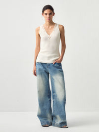 CUBIC Paperfeel V-Neck Tank Top