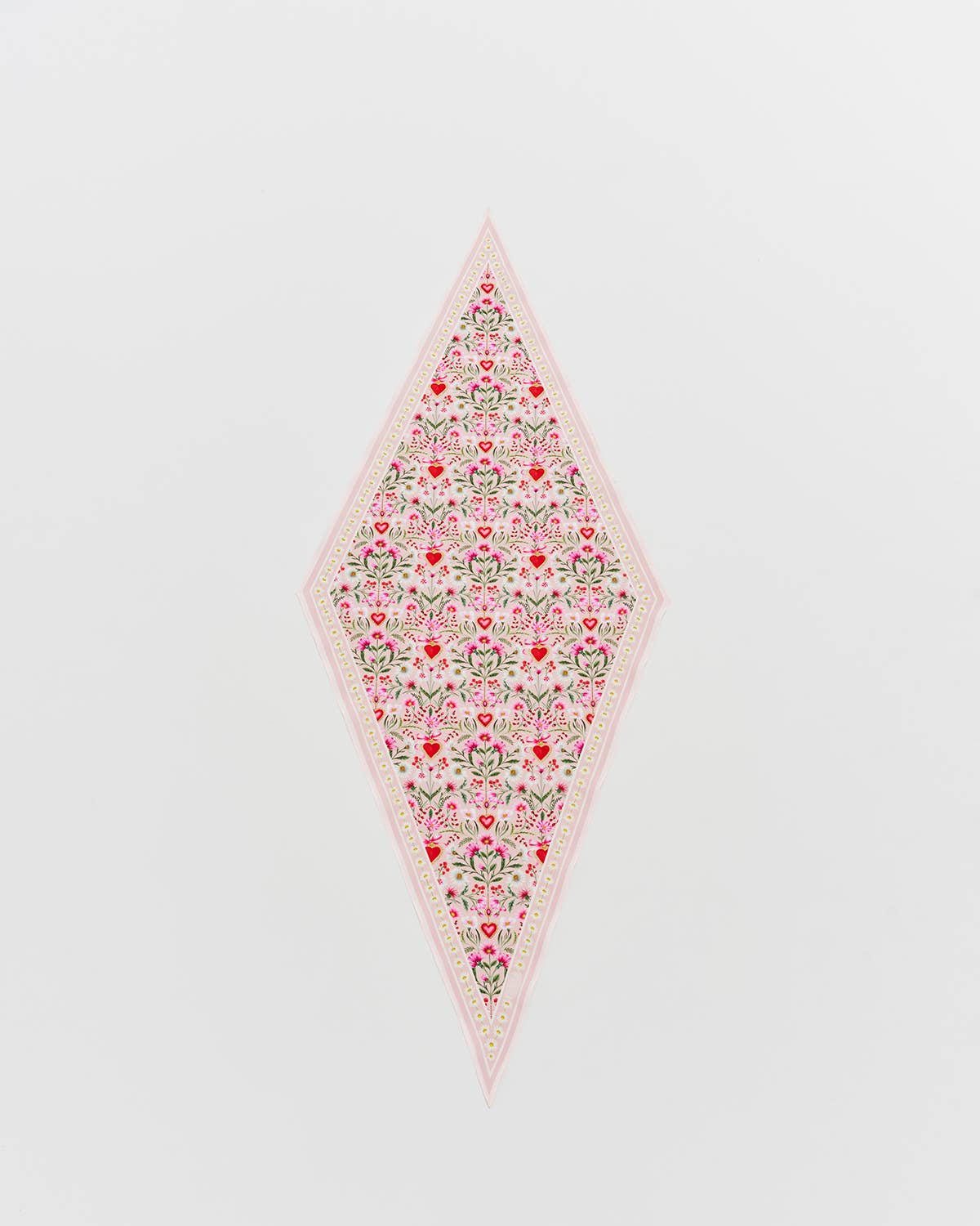 Floral Heart Pink Triangle Scarf