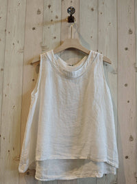 Linen Vest Top with Lace Detail