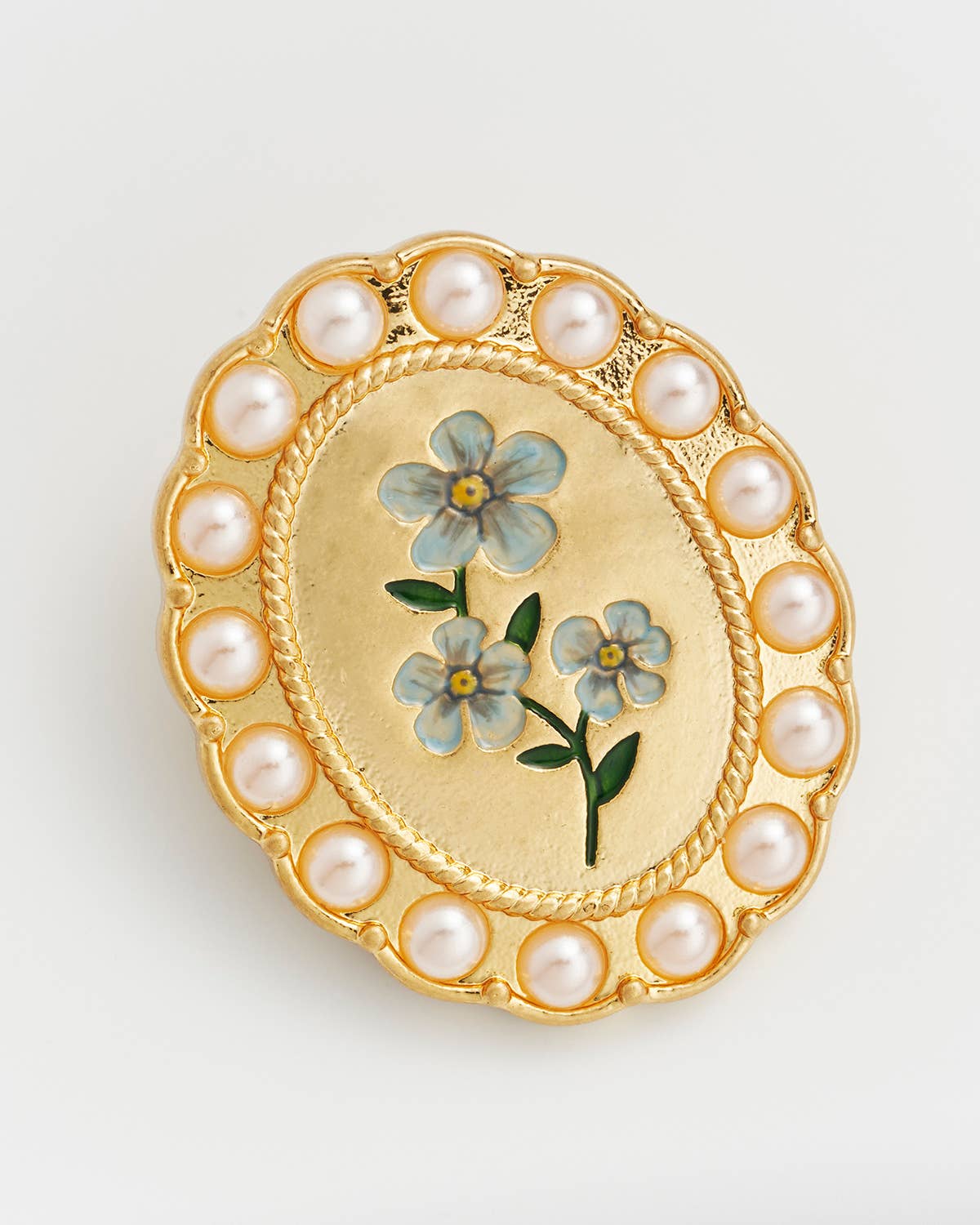 Forget Me Not Cameo Brooch