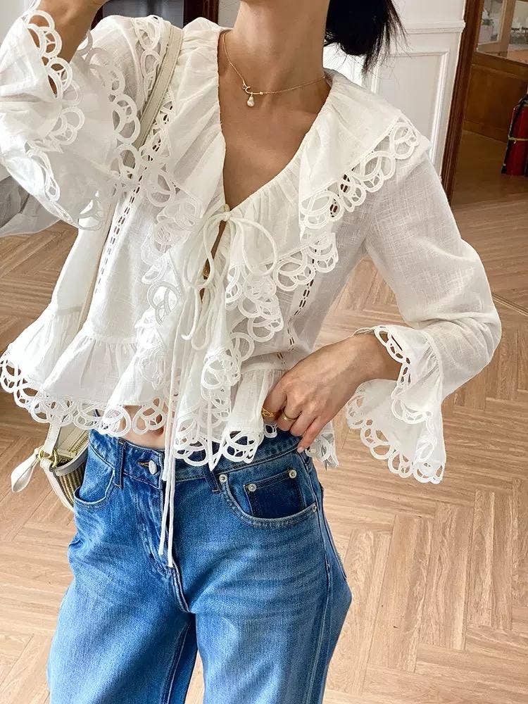 Charlie Cotton Ruffle Blouse