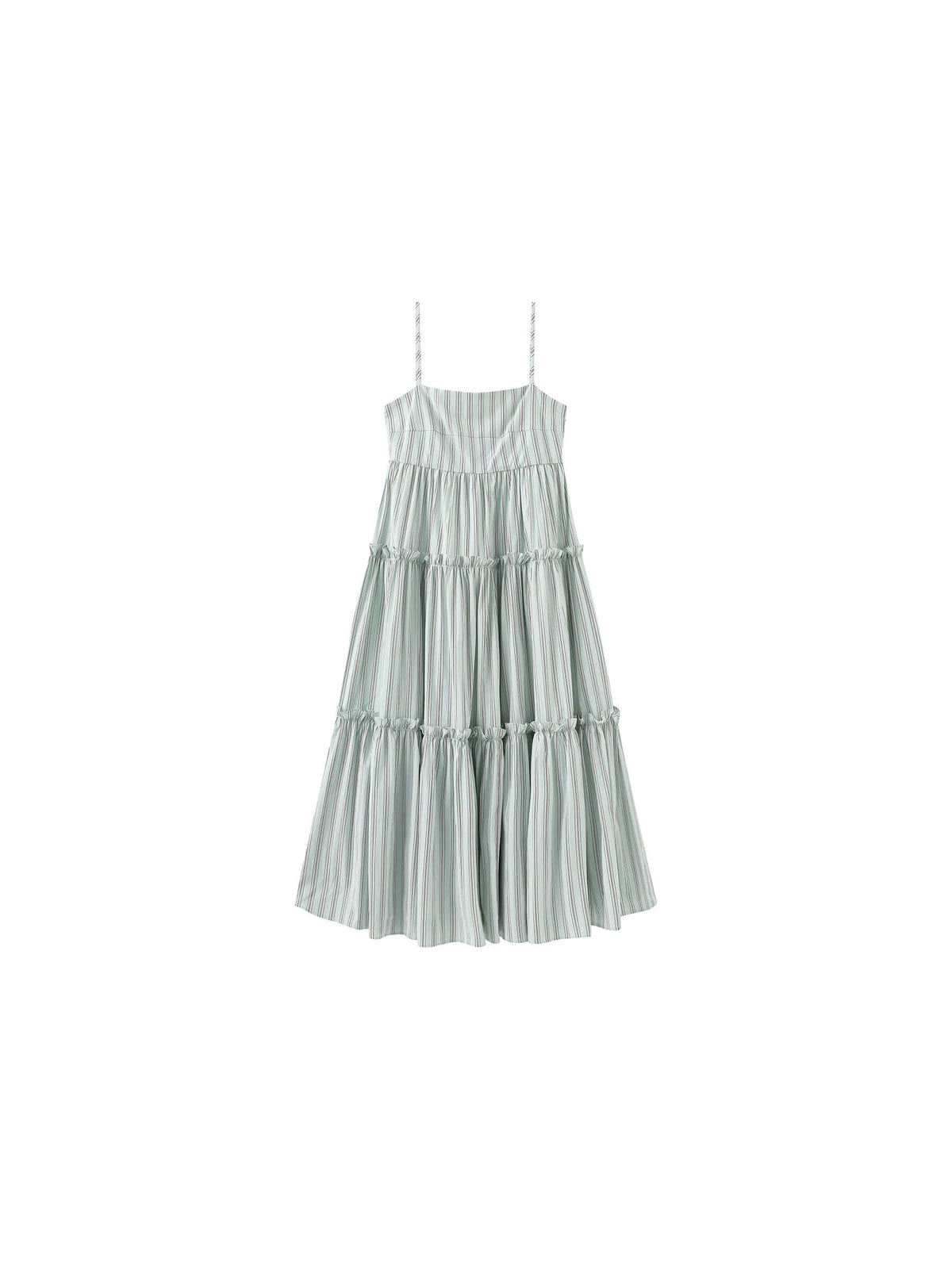 Strap Striped Cake Dress | Green & Red