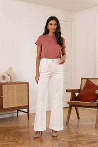Elena Flared Jean | White