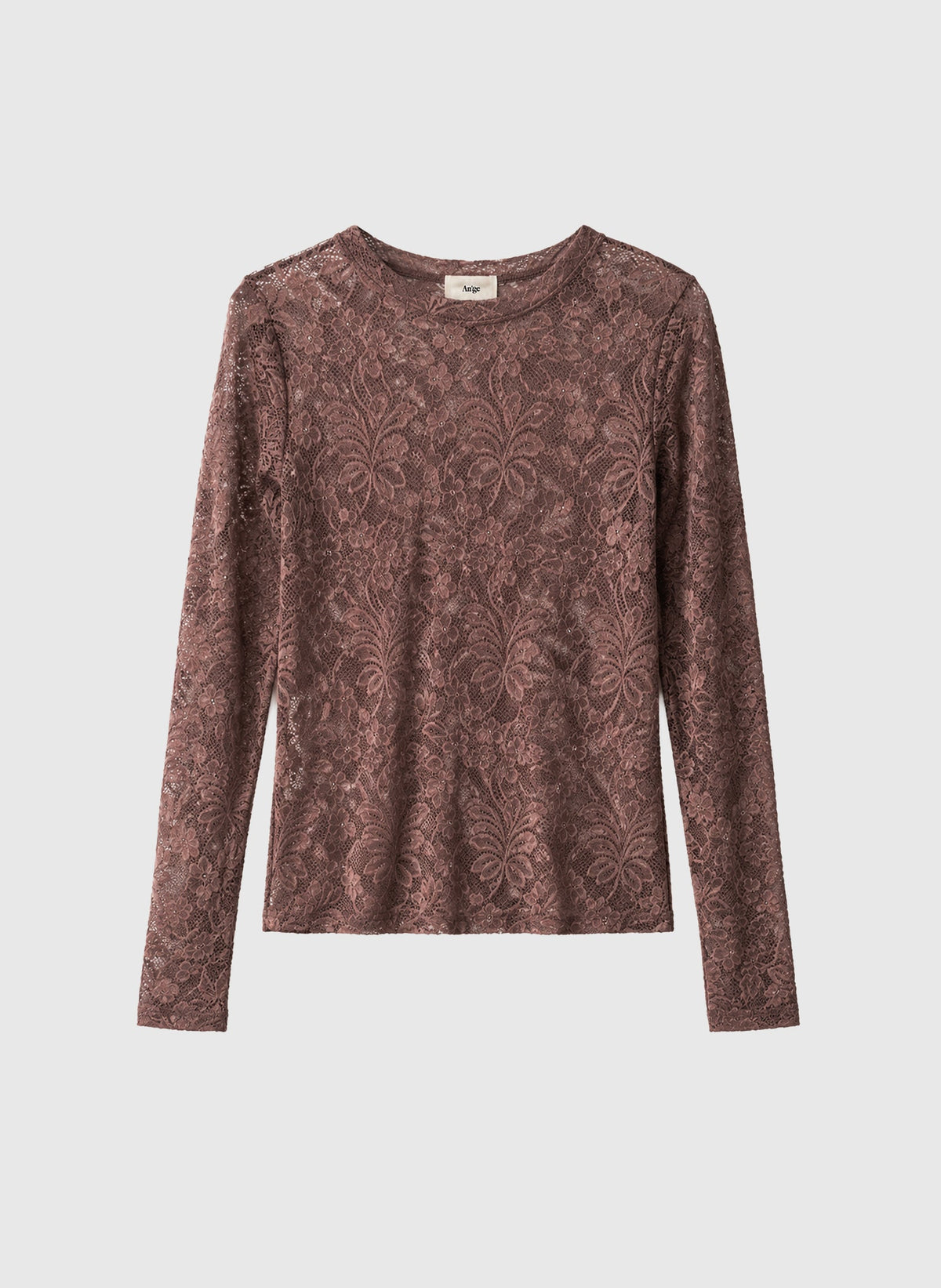 Alezana Long Sleeve Lace T-Shirt | Brown