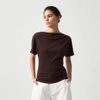 CUBIC Lyocell Blend Off-Shoulder Fitted Top