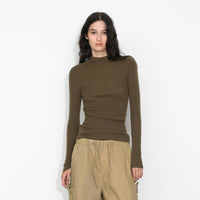 Merino Wool Turtleneck Knitwear Jumper | Khaki