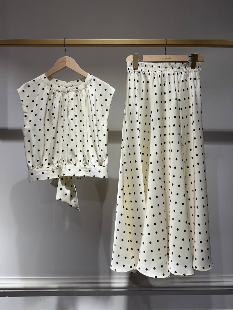 Valentine Dot Skirt | Ecru